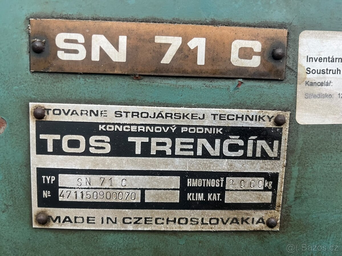 Soustruh TOS SN 71C/2000 – oběžný 710 mm - 2
