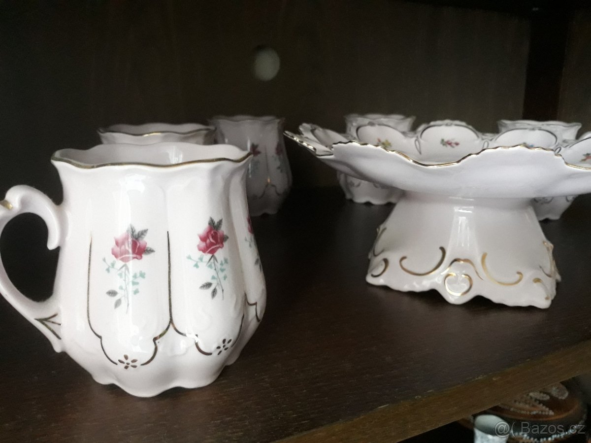 Růžový porcelán - velká souprava originál - 2