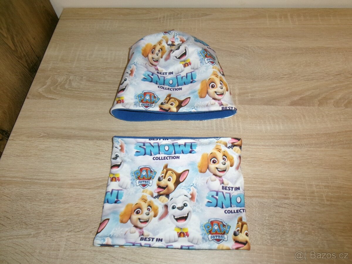 Nový zimní set čepice s nákrčníkem Patrola - 2
