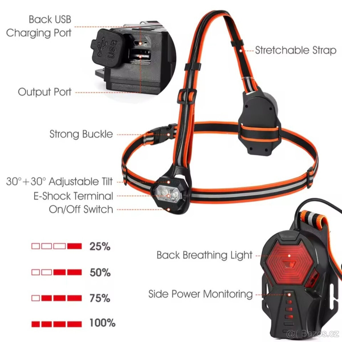 Běžecká hrudní svítilna, světlo na běh, sport - 2