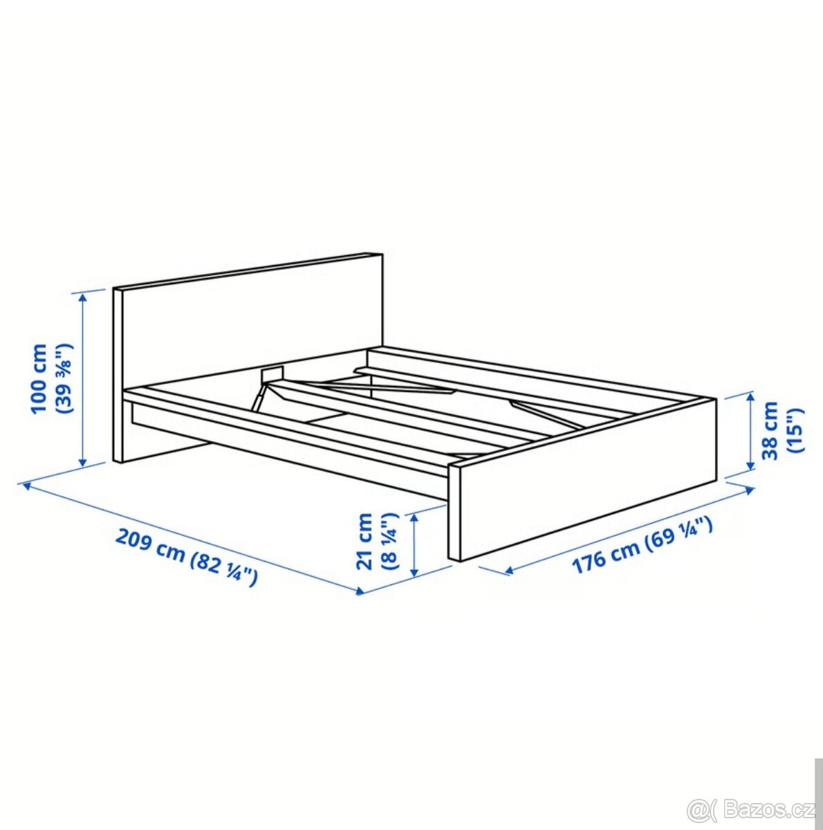 Postel IKEA Malm 160x200cm + matrace - 2