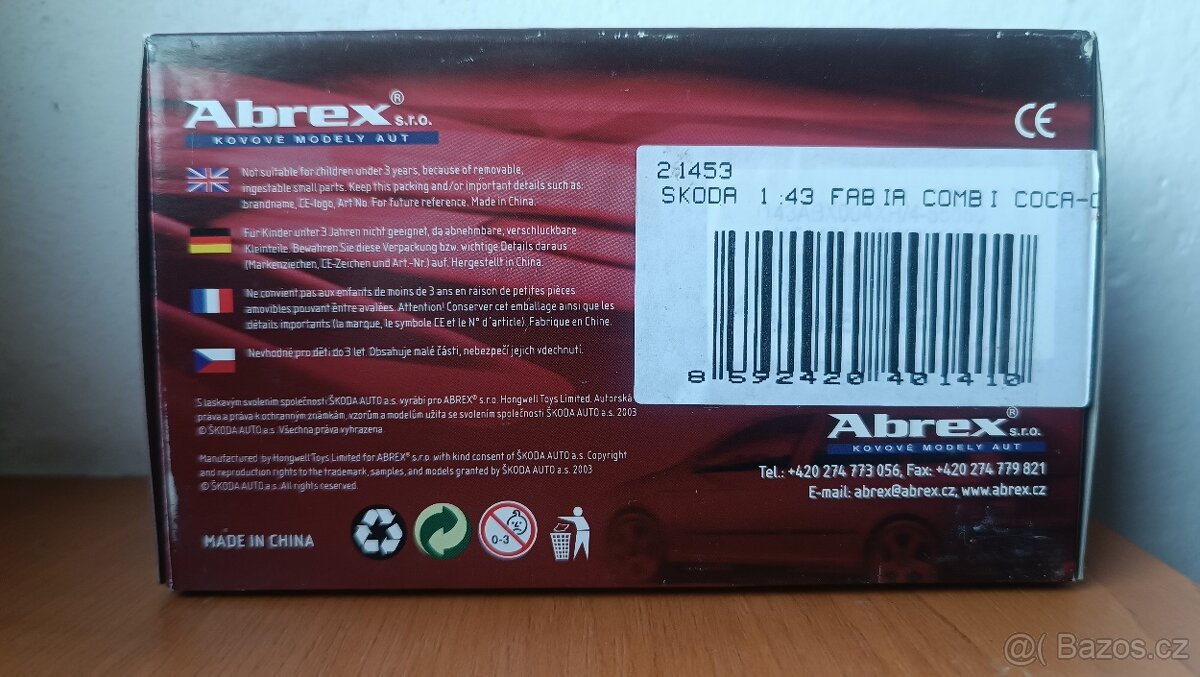 Škoda Fabia I Combi coca colla Abrex 1/43 - 2