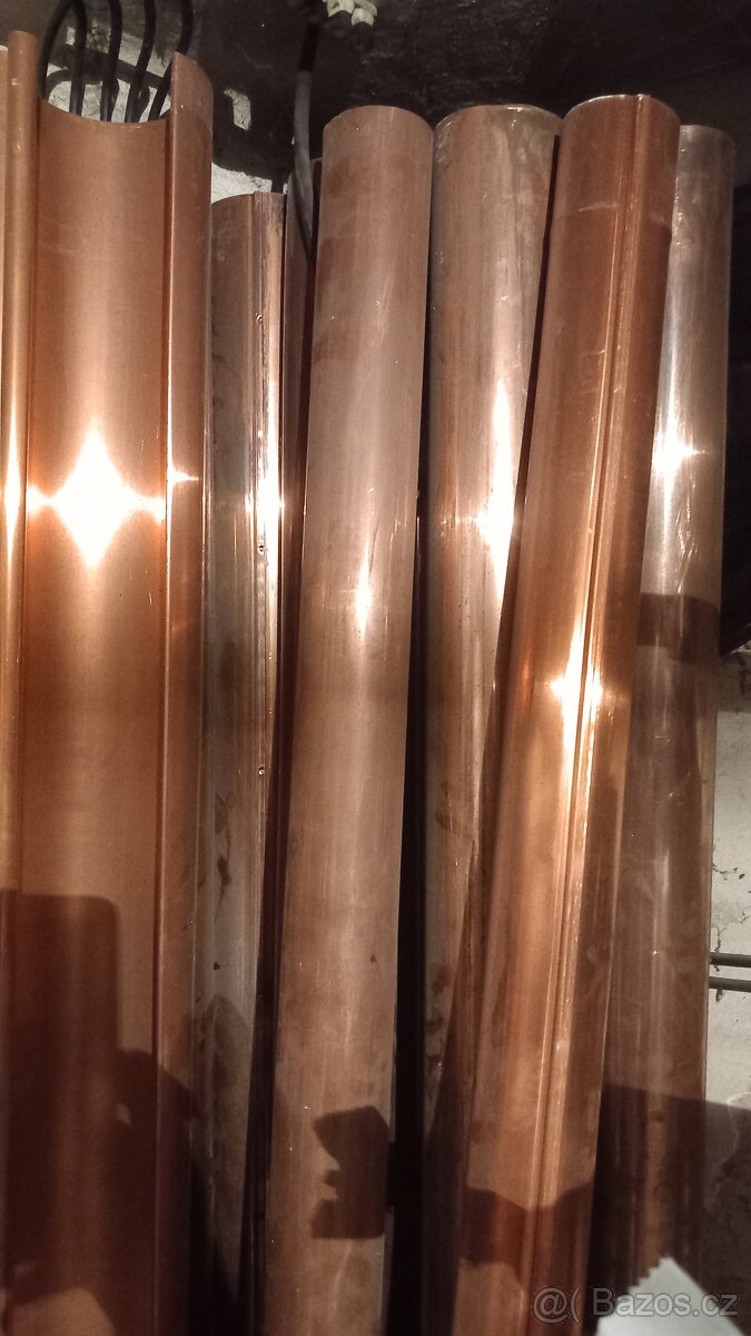 Méděné okapy, trubky, háky, rohy, čela - 2