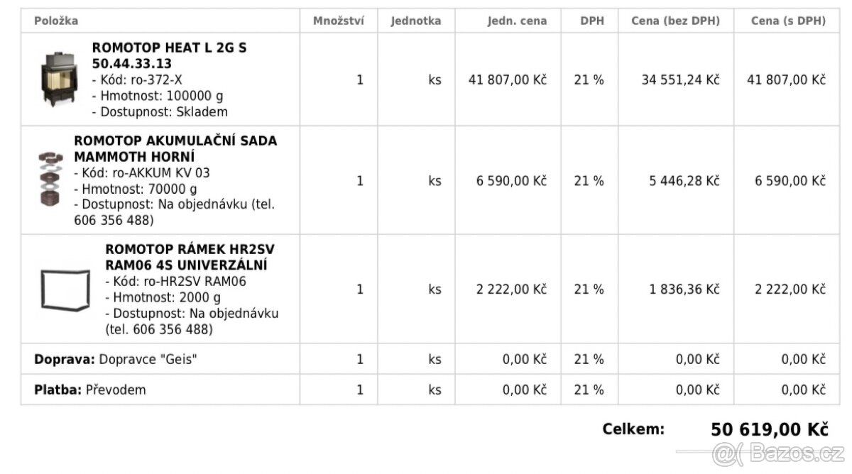 Krbová vložka ROMOTOP - rohová, levá - 2