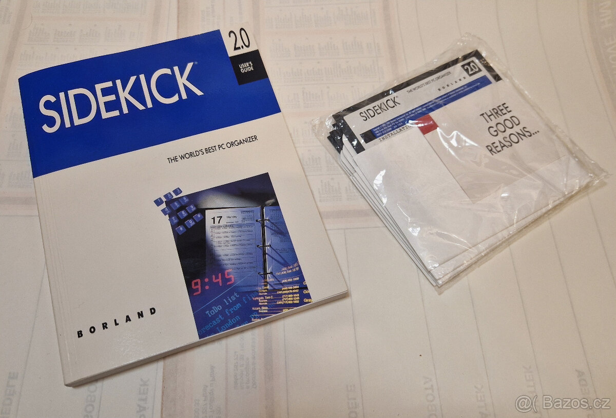 Retro krabicovy software Borland Sidekick 2.0 DOS - 2