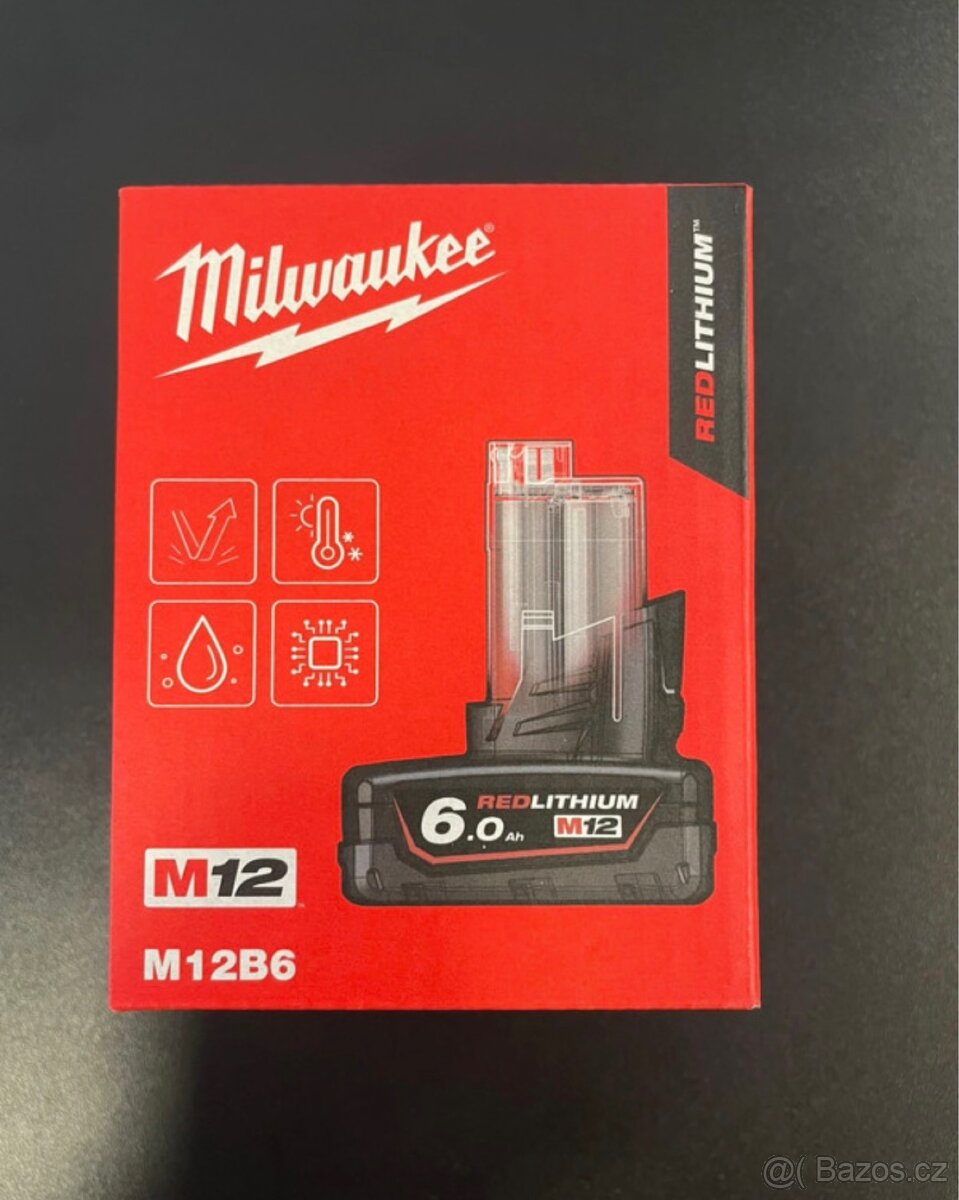 Baterie a nabíječky Milwaukee M18 a M12 - nové - 2