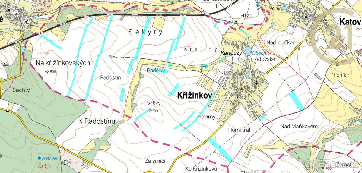 Křižínkov, zemědělské pozemky, 32 998,75 m2 - 2