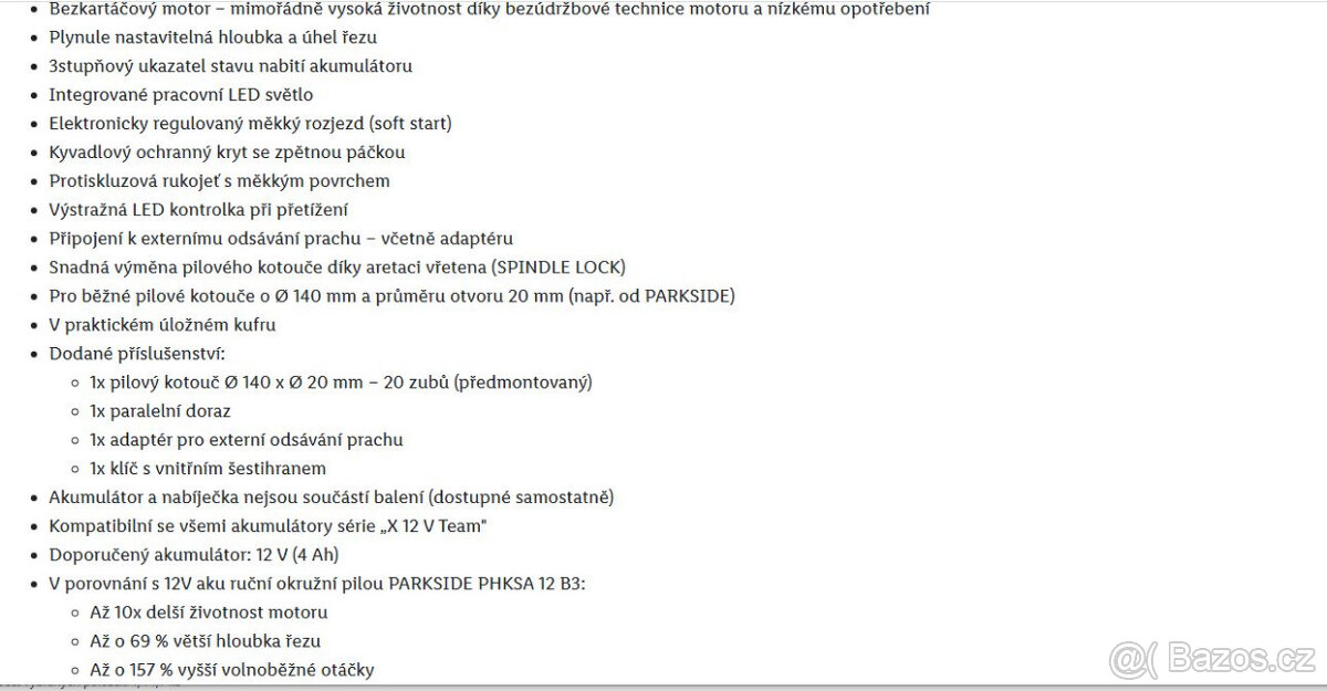 Okružní pila nepoužitá záruka 5 let,doklad,zaslání - 2