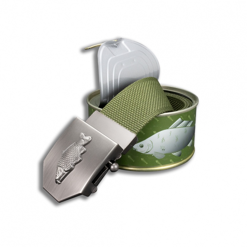 Opasek dárkový rybářský Kapr 4 cm - olivový - 2