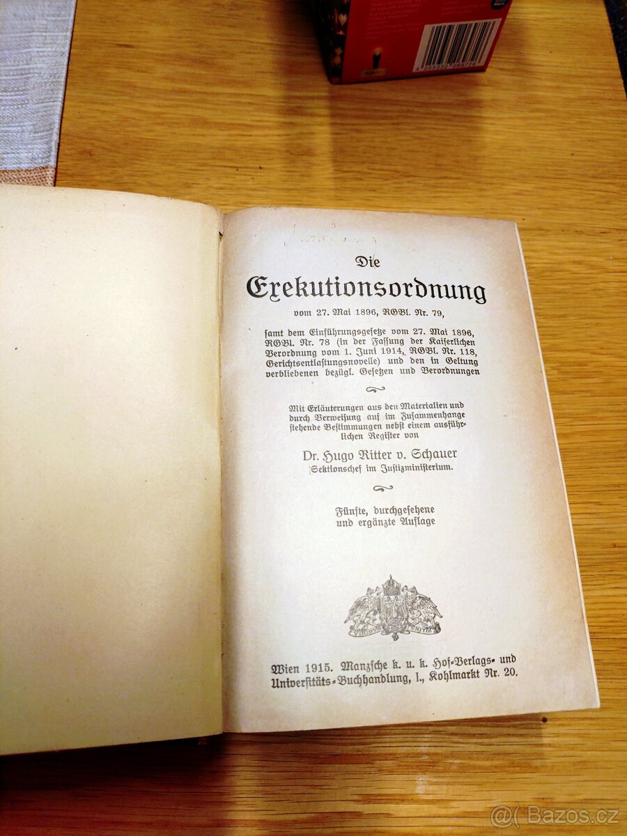 Die Executionsordnung z roku 1896 - 2