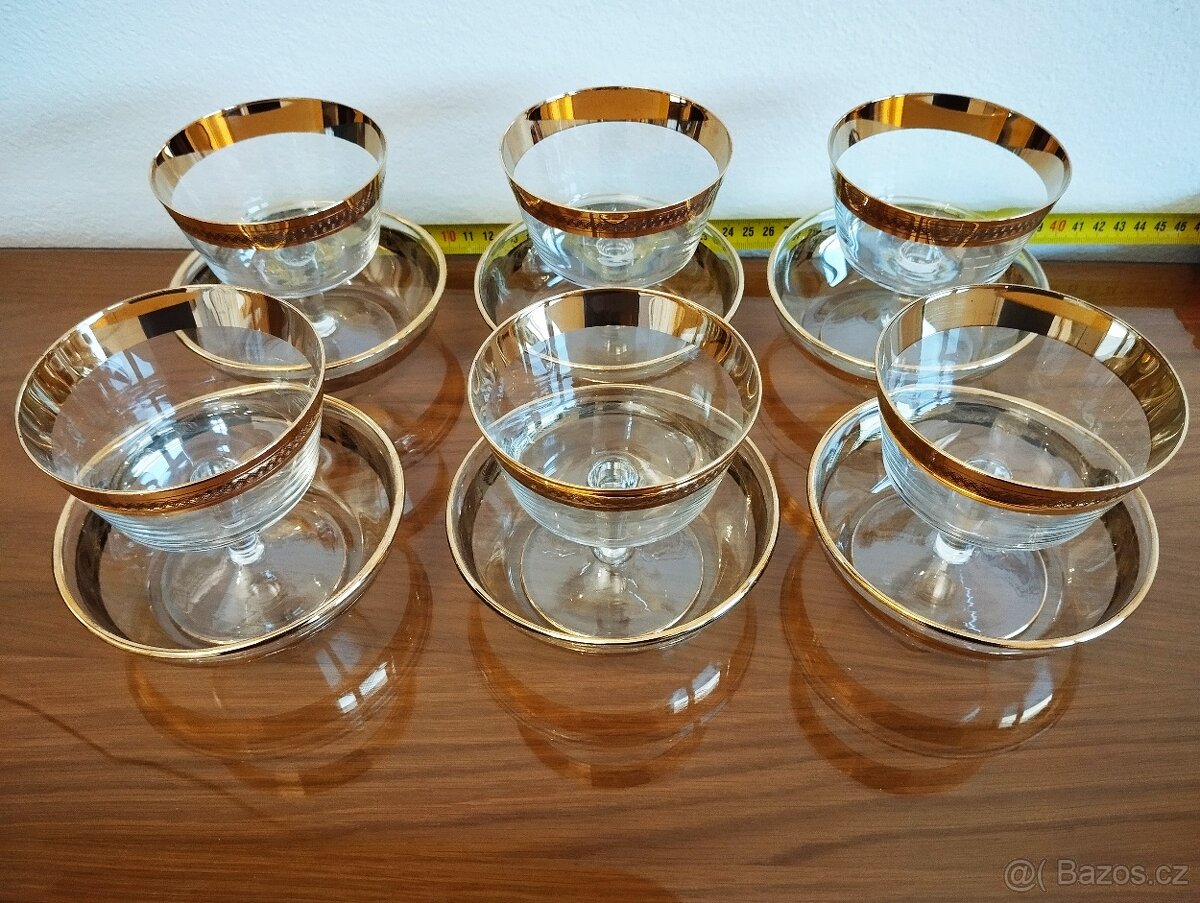 Zlacené skleničky a misky předválečné - 2