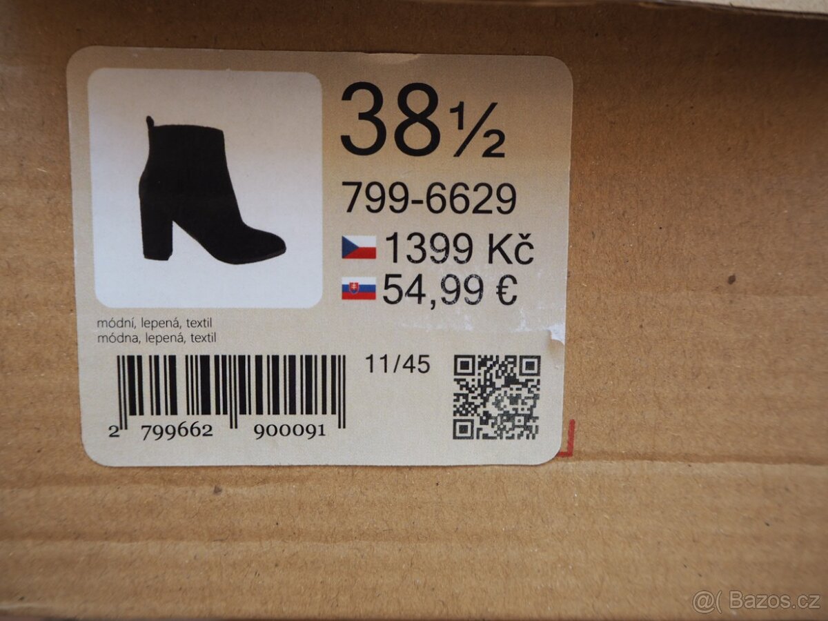 Dámské kotníkové boty značky Baťa, vel. 38,5 - 2