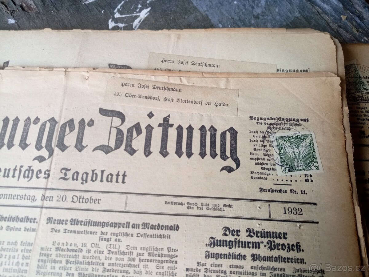 Rumburger Zeitung stare sudetske predvalecne noviny - 2