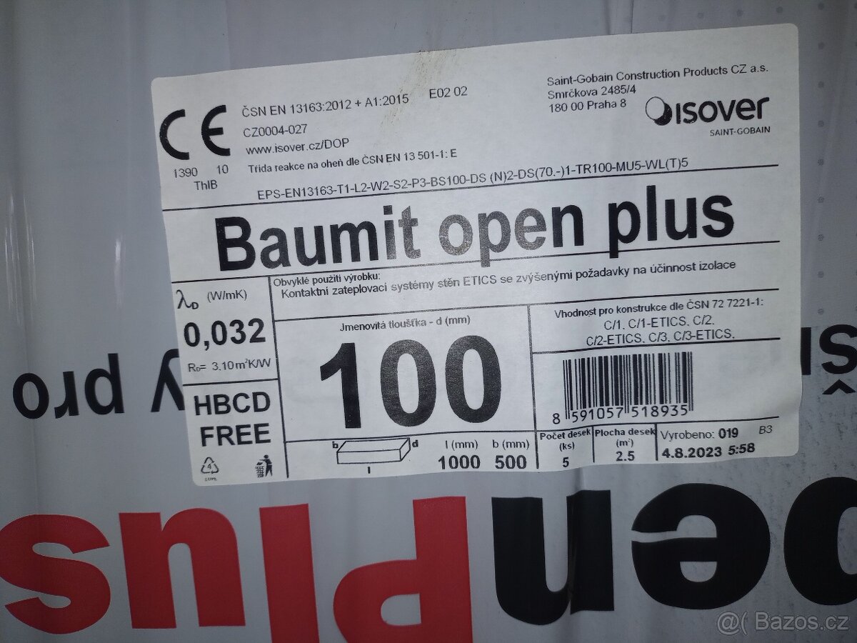 prodyšný polystyren Baumit open plus - 2