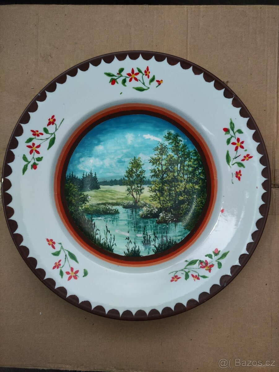 Staré malované talíře 4 roční období - 2