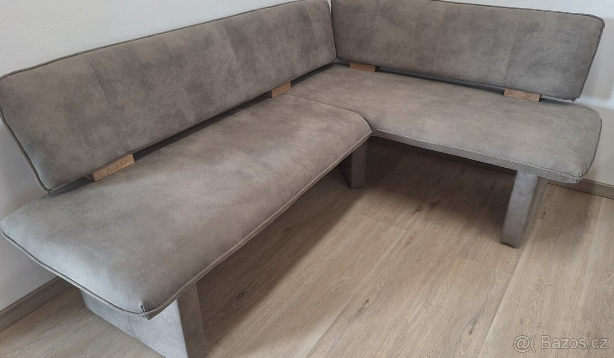 Nová jídelní rohová lavice polstrovaná STONE - šedá - 2