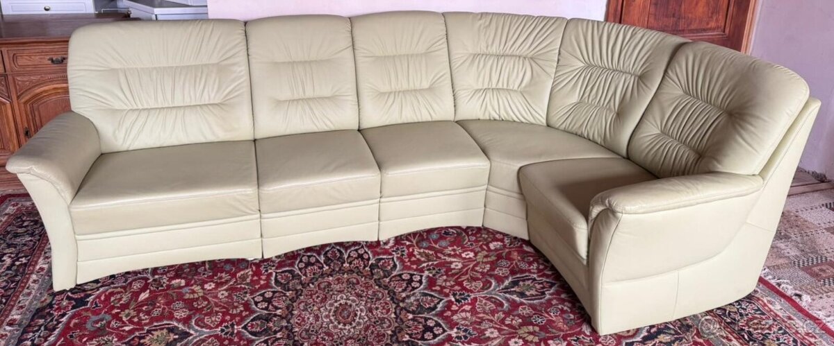 Kožená rohová sedací souprava,6359 - 2