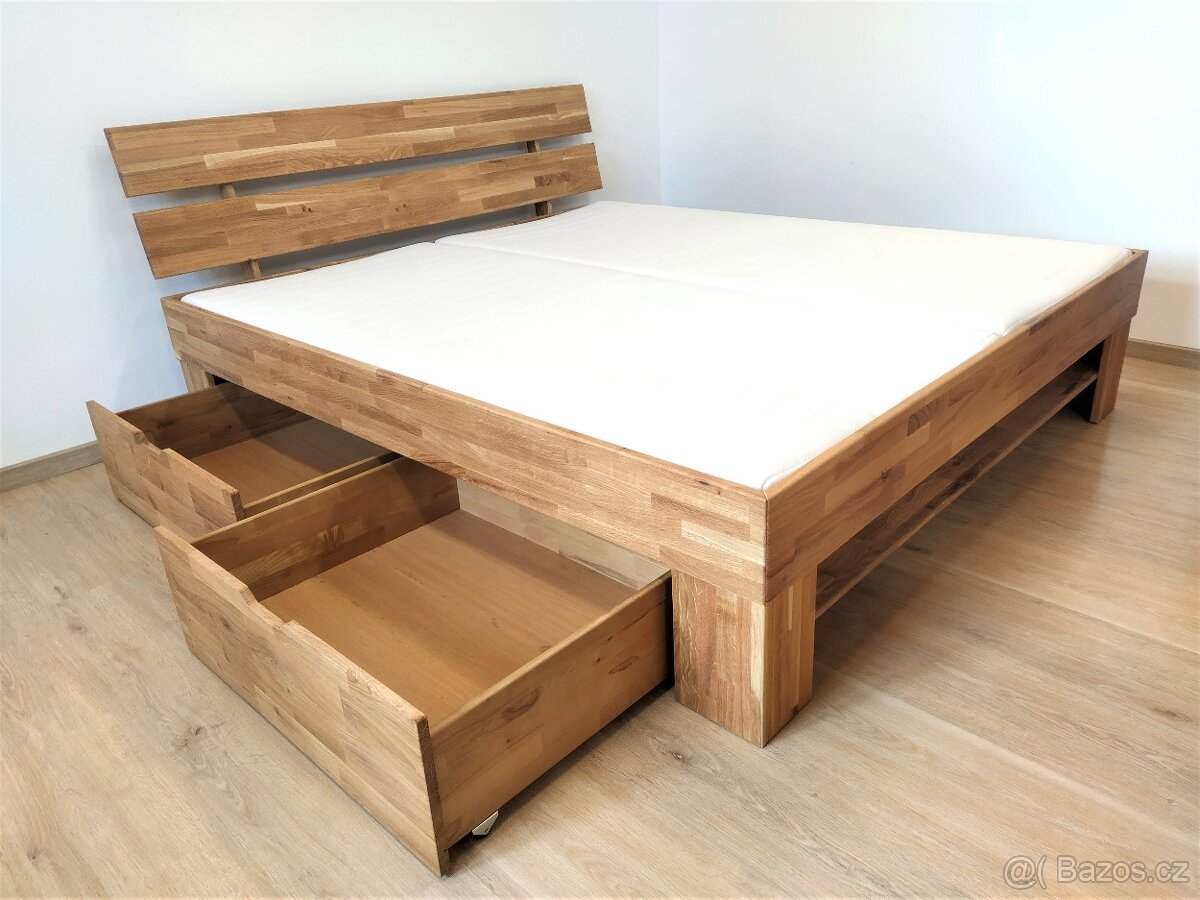Nová postel dub masiv dvoulůžko 180x200 cm - 2
