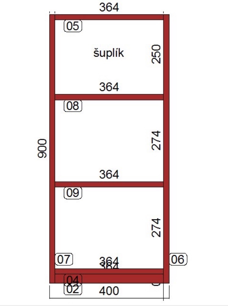 Skříňka se šuplíkem a poličkami, černá - 2