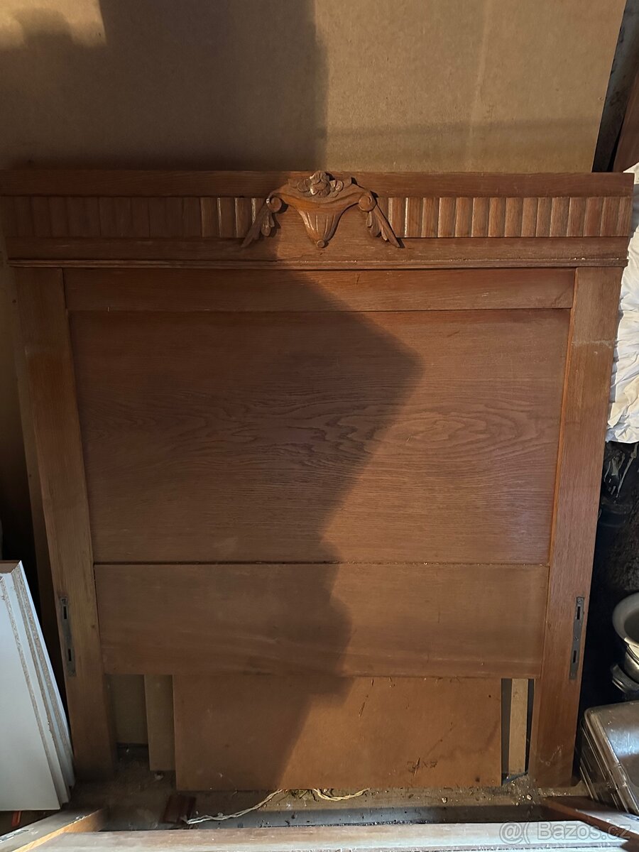 Starožitná masivní postel jednolůžko 2ks - 2