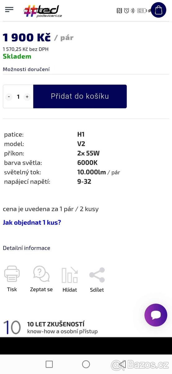 Led žárovky H1 6000k - 2