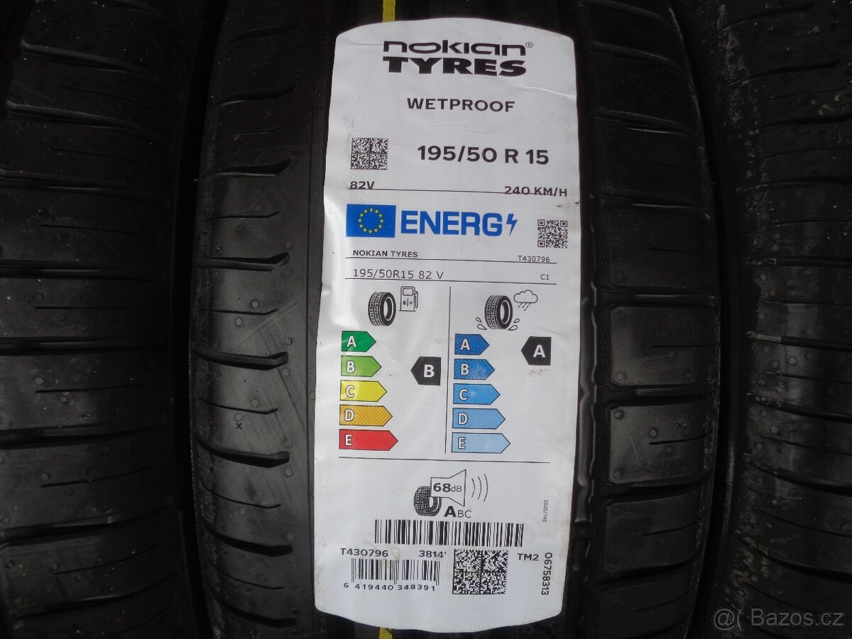 Letní pneu 195/50/15 Nokian - Nové - 2