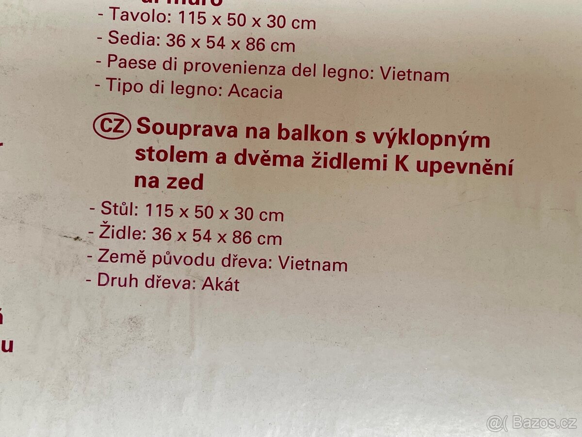 Balkónový nábytek dřevo Agát - 2