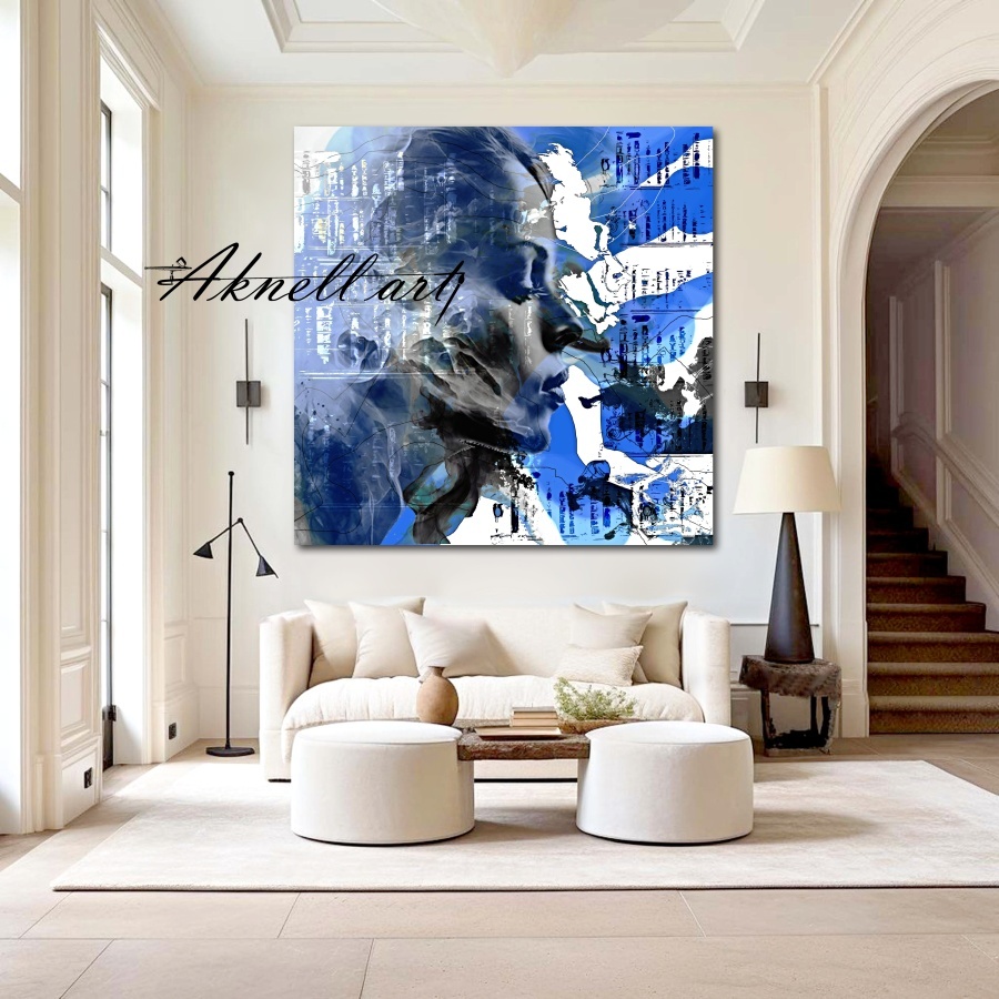 Abstraktní originální obraz - 80 x 80 cm -Plynutí - 2