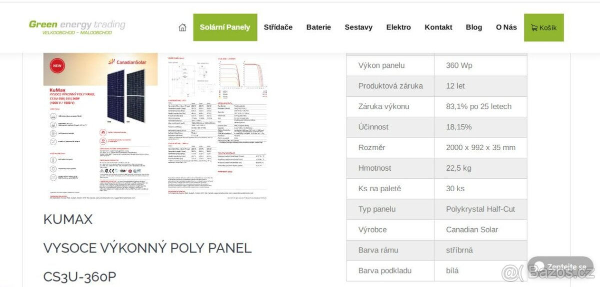 Solární panel Canadian Solar CS3U-360P 360 Wp - 2