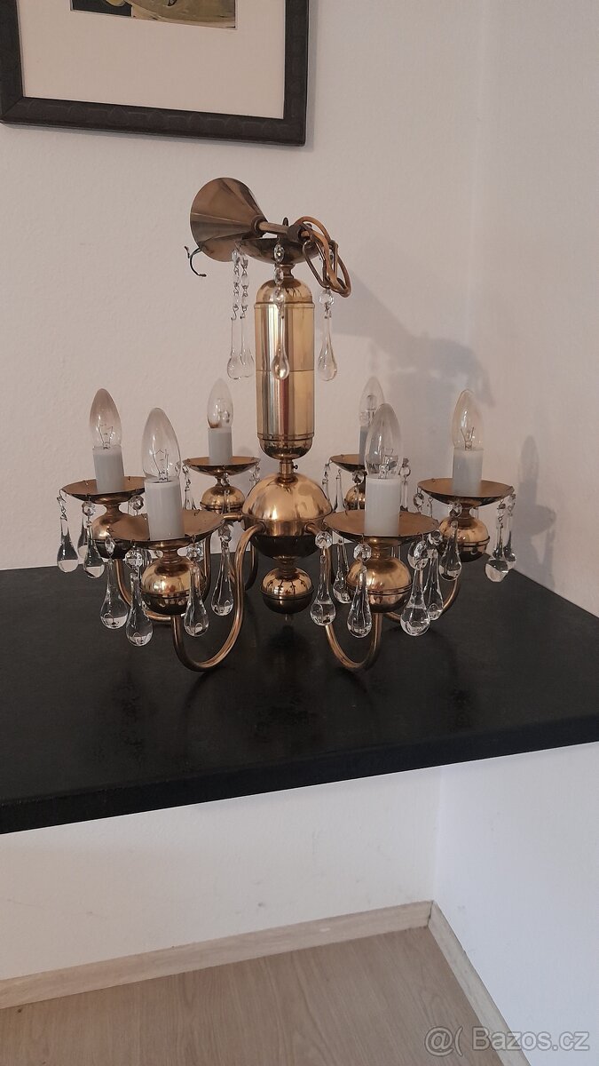 Mosazný lustr s ověsy - 2