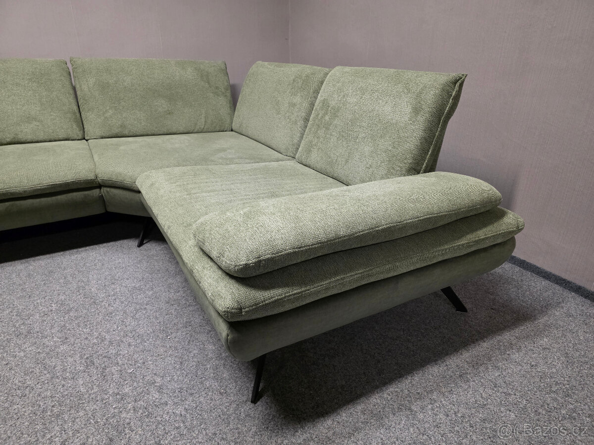 Velká rohová sedačka zelená PULL - DOPRAVA ZDARMA - 2