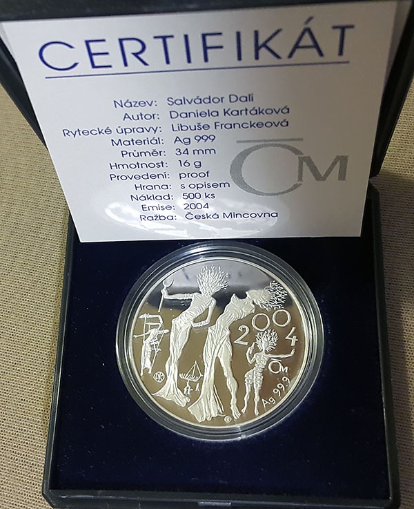 Pamětní medaile Salvador Dalí, 100. výročí narození, PROOF - 2