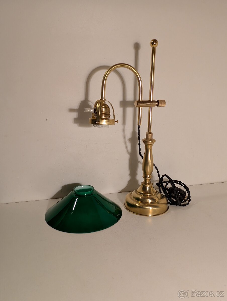 mosazná posuvná lampa, lampička, bankéřka, až 2 ks - 2