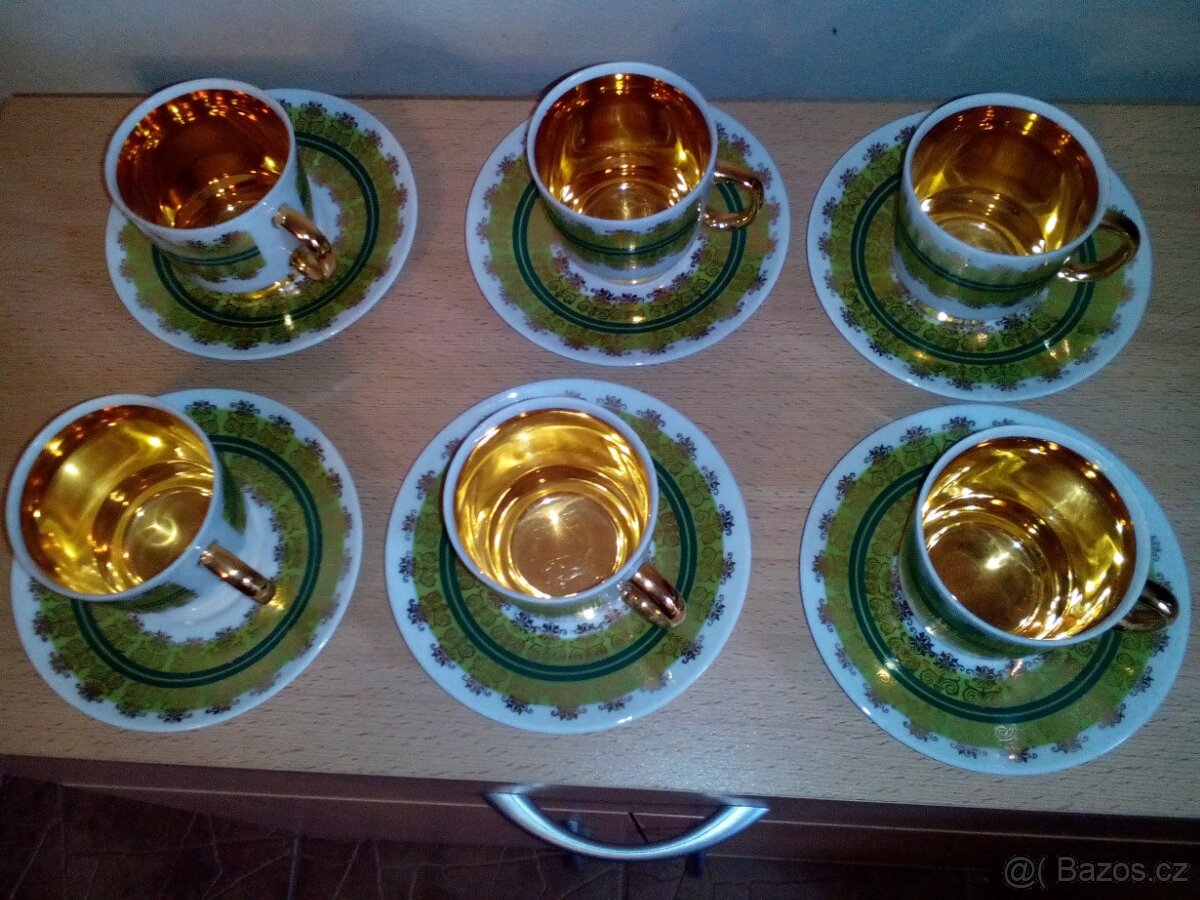 pozlacená porcelánová souprava orion - 2