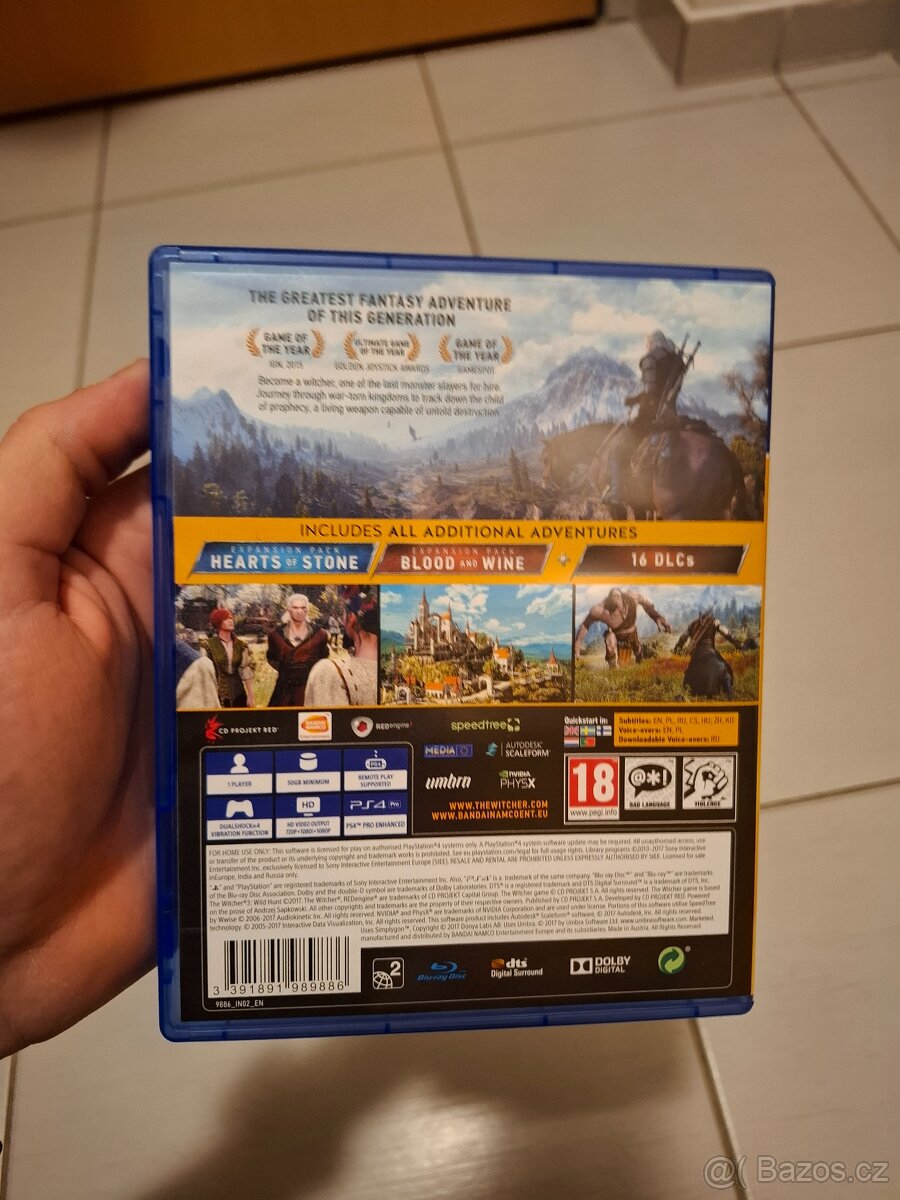 Witcher 3 Game of the year PS4 - 2