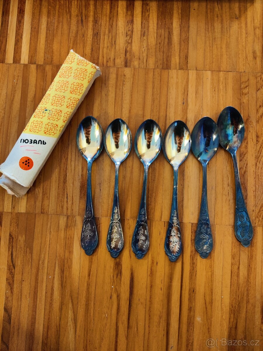 Retro postříbřené čajové lžičky - 6ks - 2