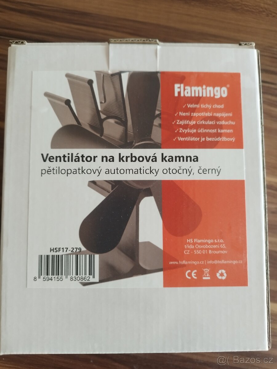Ventilátor na kamna FLAMINGO, automaticky otočný - 2
