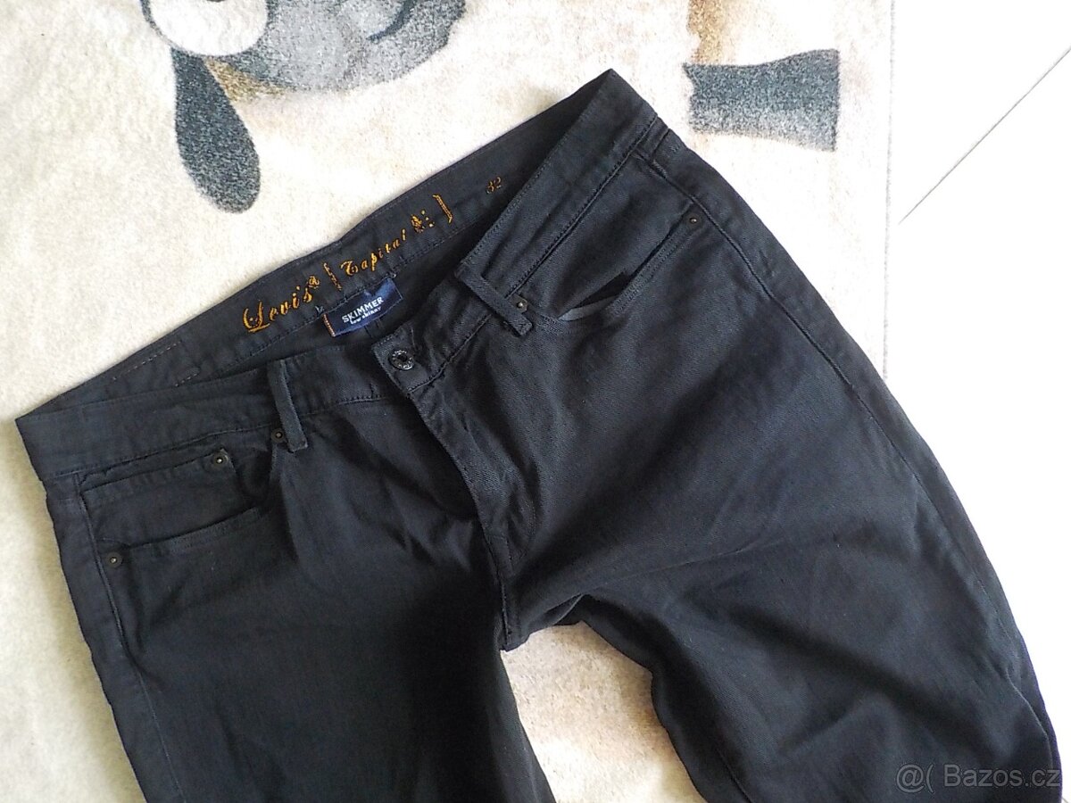 Černé džíny Levis vel 32 pas 90+elastan-muž - 2