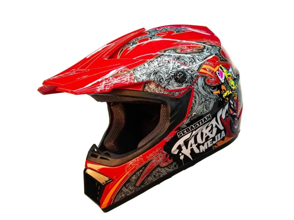 Dětská motocross helma Mejia - Červená - 2