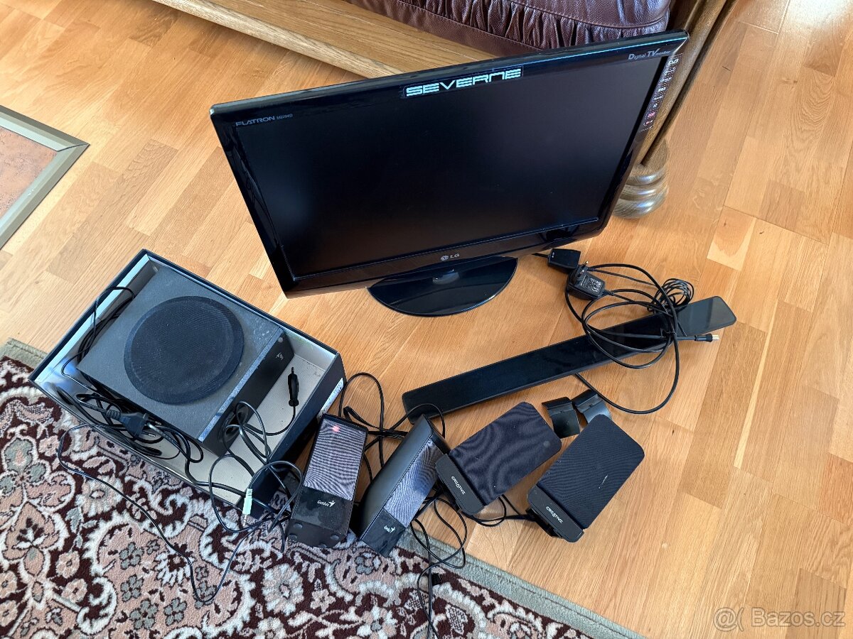 Mix elektroniky - televize, monitor, reproduktory, anténa - 2