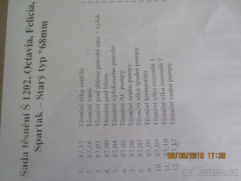 š 1202 FELICIA OCTAVIA SPARTAK 68MM STARÝ TYP - 2