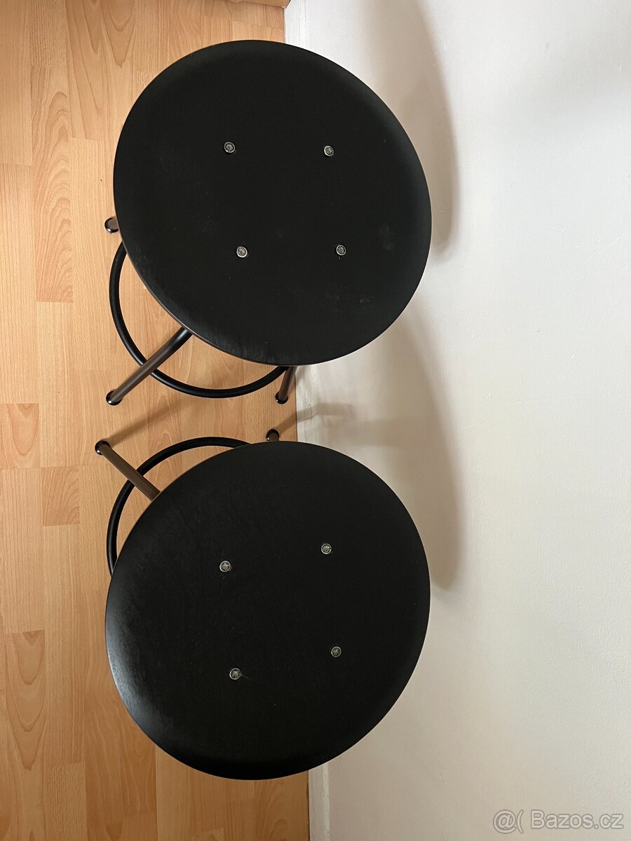 IKEA KULLABERG – 2× barová židle/stolička, černá - 2