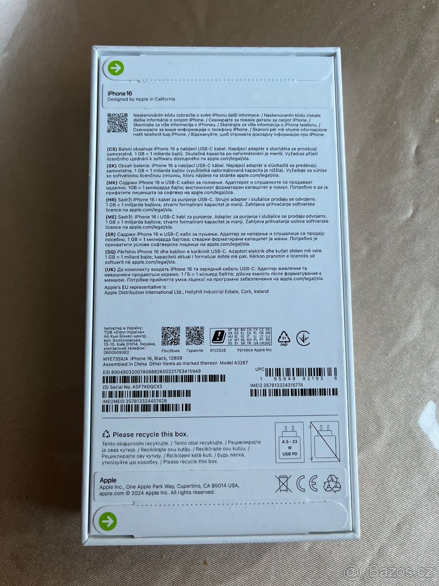 iPhone 16 128 GB, - 2