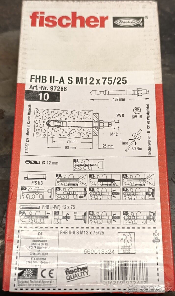 Fischer kotva Highbond FHB II-A s M12 x 75/25 - 2