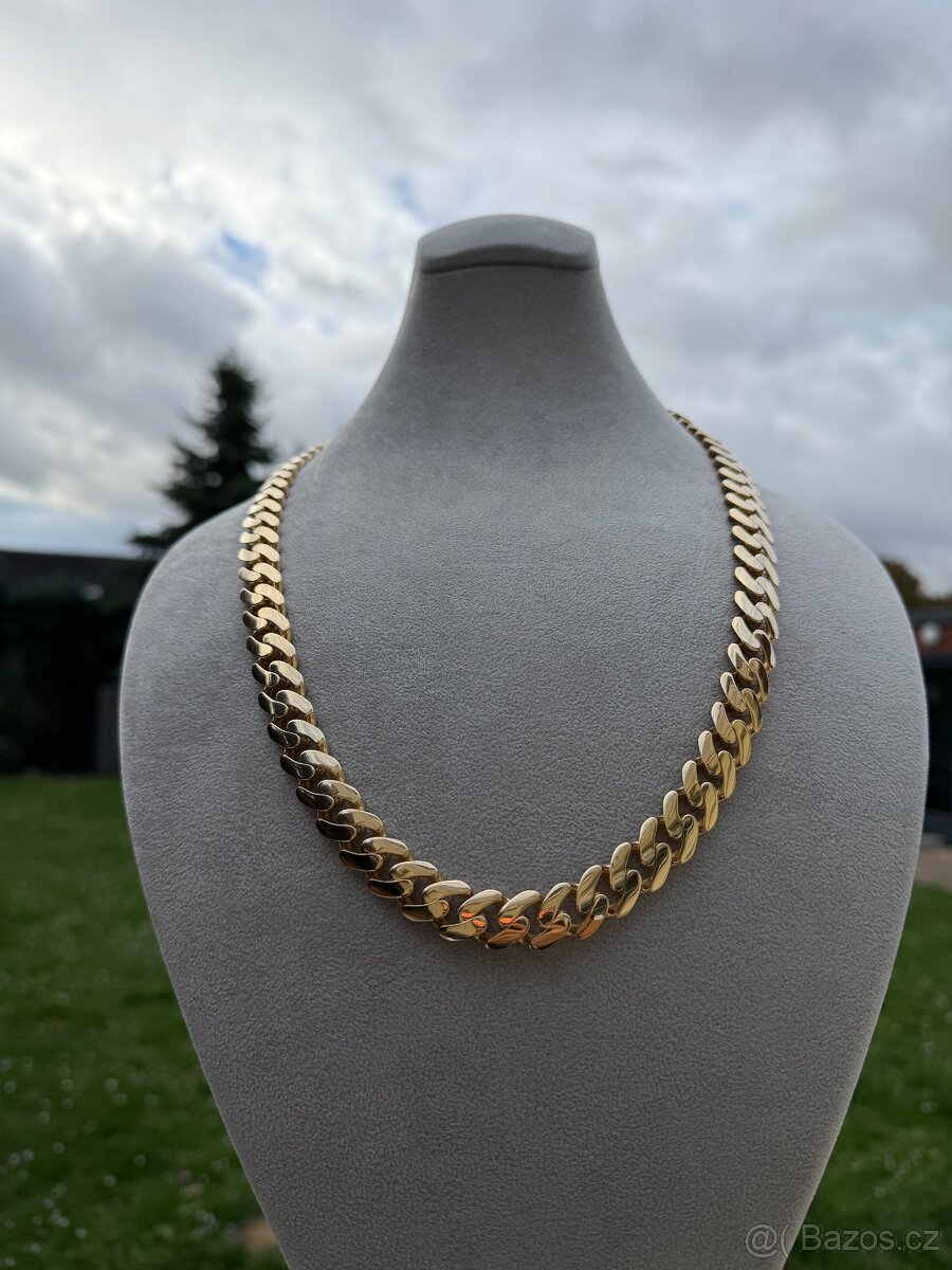 Zlatý řetěz CUBAN CHAIN - 59.97g 65cm - 14mm - NOVÝ ZLATO - 2