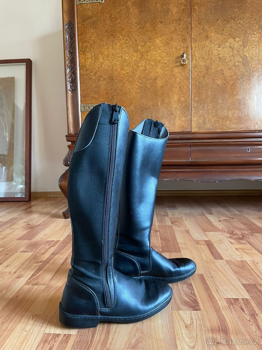 Jezdecké kožené boty, vel. 38 - 2