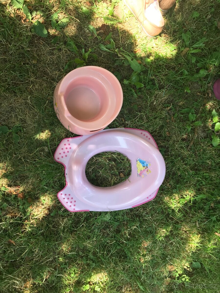 retro nočník růžové barvy a redukce na mísu - 2