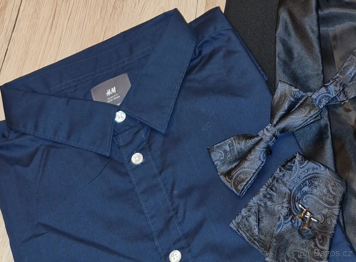 Nový pánský set sako,košile,motýlek vel.XXL - 2