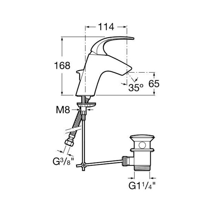 umyvadlová baterie ROCA - M2 - 2