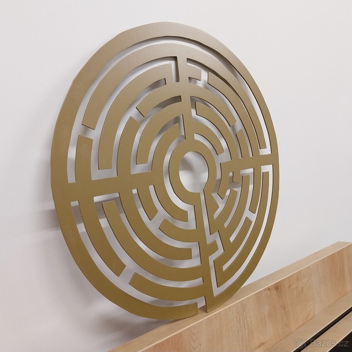 Plechový obraz na stěnu - zlatý labyrint - 2